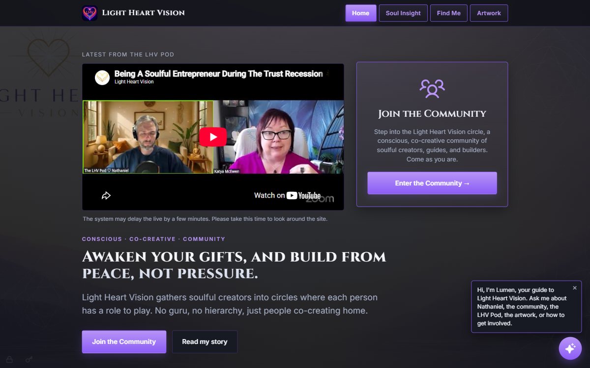 Screenshot of Light Heart Vision