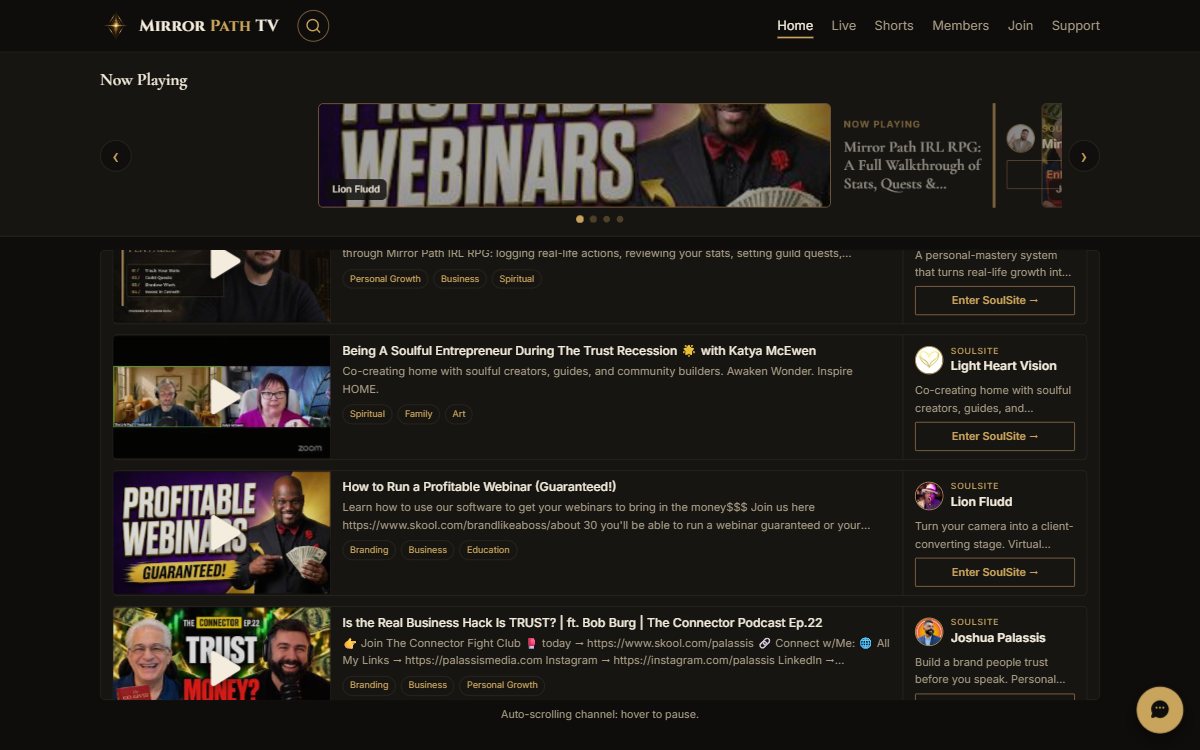 Screenshot of Mirror Path TV